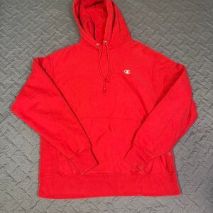 Vintage Champion Reverse Weave Red Pullover Hoodie Men's Size Large